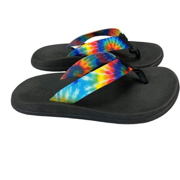Chaco Chillos Flip Flops Men US 9 Rainbow Tie Dye Comfy Slip Resistant JCH108035 - Picture 1 of 10